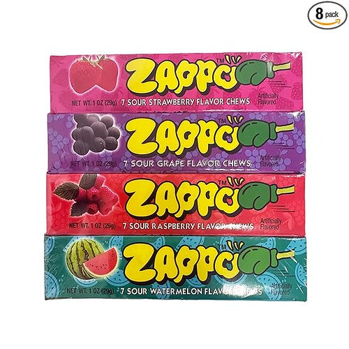 Zappo Sour Chews, 8pk Variety